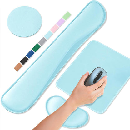 Office Ergonomic Memory Foam Computer Mouse and Keyboard Wrist Rest pad Support Carpal Tunnel, Wrist Rest for Keyboard and Mouse, Wrist Support Set