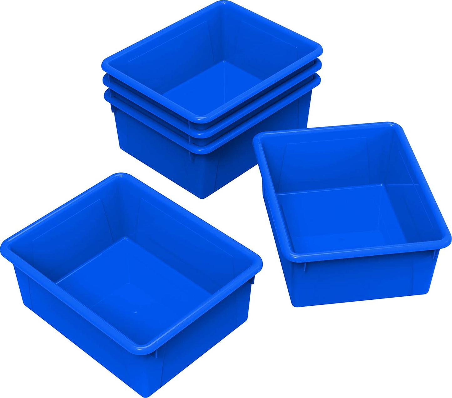 Storex Letter Size Flat Storage Tray – Organizer Bin for Classroom, Office and Home, Clear, 5-Pack (62531A05C), 10 x 13 x 3 Inches