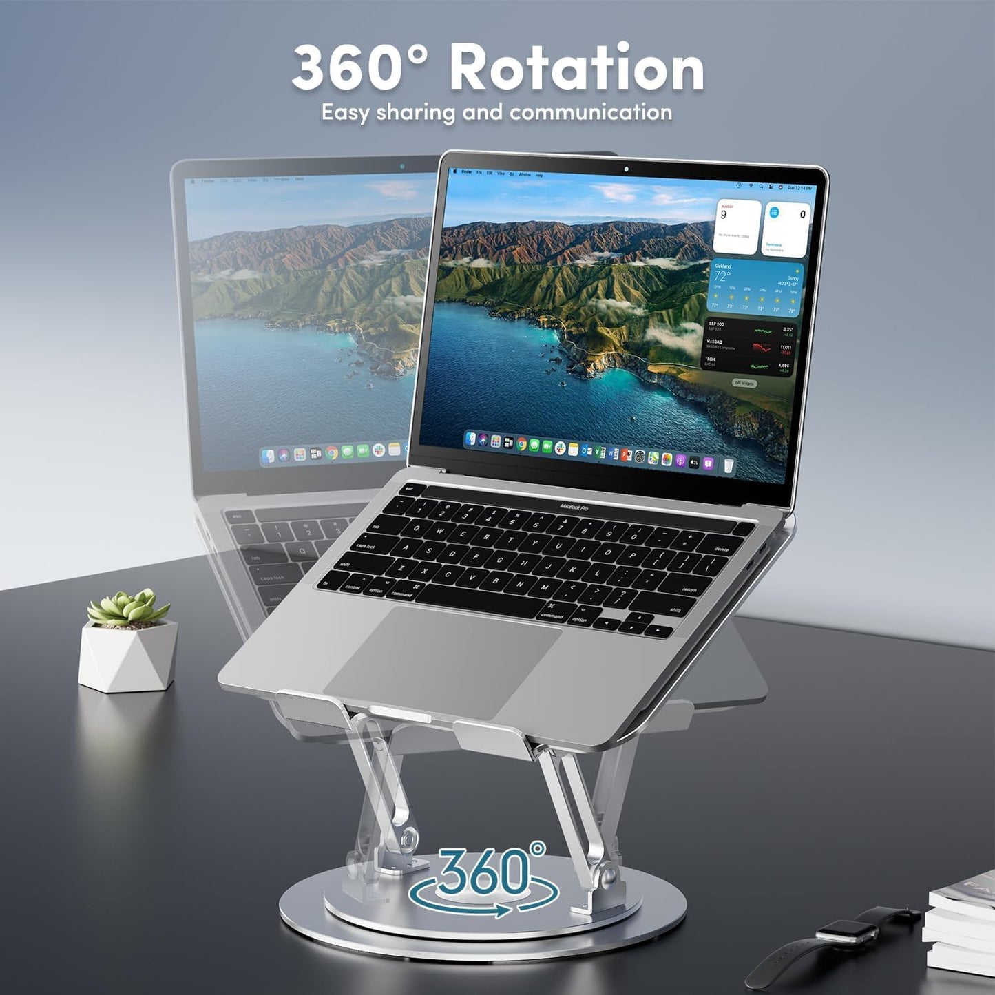 Lifelong Ergonomic Adjustable Laptop Stand for Desk - Height Up to 20" Portable Computer Laptop Riser Holder, Fits All MacBook Air & 10 15 17 Inches Laptops, Back to School Gift for Men & Women