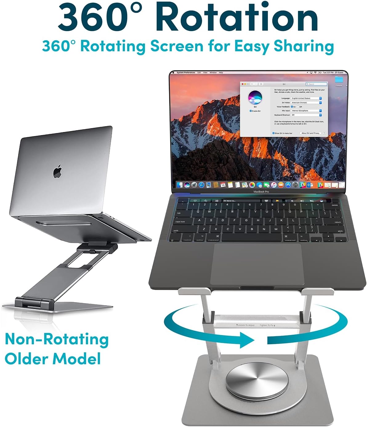 Lifelong Ergonomic Adjustable Laptop Stand for Desk - Height Up to 20" Portable Computer Laptop Riser Holder, Fits All MacBook Air & 10 15 17 Inches Laptops, Back to School Gift for Men & Women