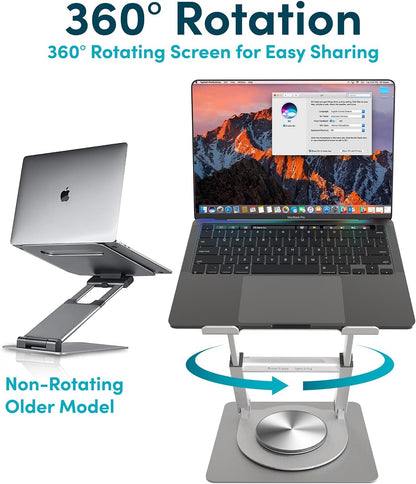 Lifelong Ergonomic Adjustable Laptop Stand for Desk - Height Up to 20" Portable Computer Laptop Riser Holder, Fits All MacBook Air & 10 15 17 Inches Laptops, Back to School Gift for Men & Women
