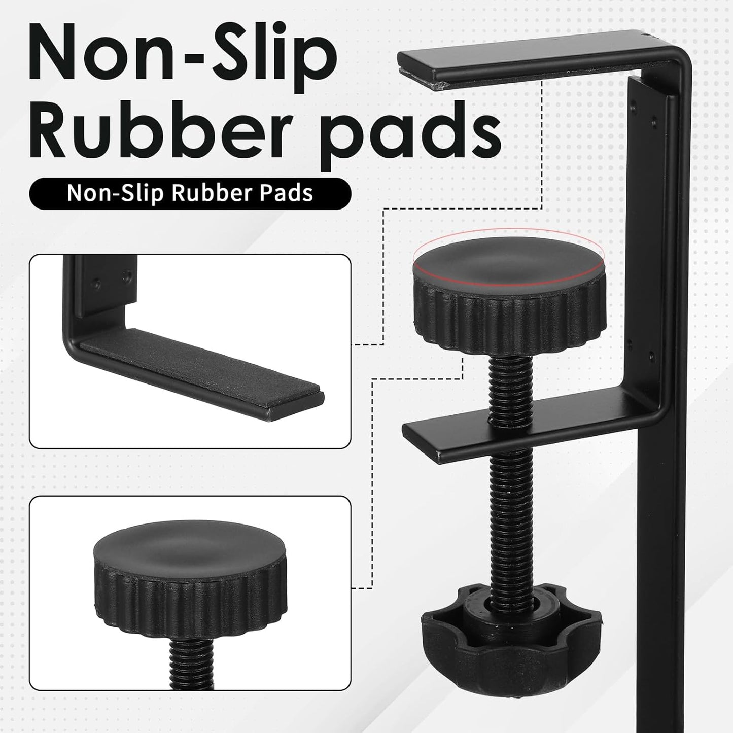 2 Pack Under Desk Cable Management Tray, 15 Inch No Drill Metal Mesh Organizer with Hybrid Side Slots, Wire Holder Storage Rack for Office Home Desk