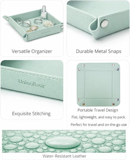 UnionBasic Medium Valet Tray, Jewelry Tray for Rings Watches Earrings, Entryway Catchall Caddy for Coins Keys Change, Nightstand Bedside Valet Holder, Trays for Electronic Gadgets, Candy Pink Plus - Colors A