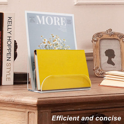 Acrylic Mail Organizer - 2 Section Desk Organizer with File Sorter and Letter Holder