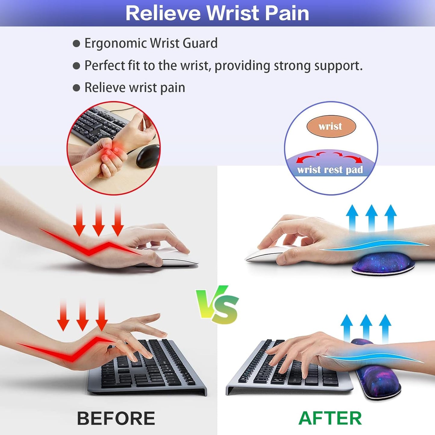 Desk Mat, Large Gaming Mouse Pad with Wrist Rest, 4in1 XXL Mousepad+Keyboard Wrist Rest+Mouse Pad Wrist Support+Cup Coaster Set Ergonomic Floral Computer Desk Arm Wrist for Decor Home Office Women