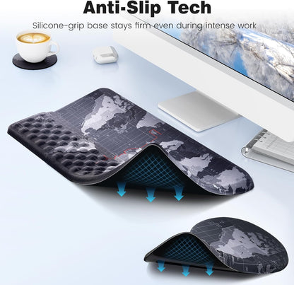 Ospelelf Ergonomic Mouse Pad and Keyboard Stand Wrist Rest Set, Memory Foam Comfort, Pain Relief for Typing, Office Desk Accessories, Moonlit Blossoms