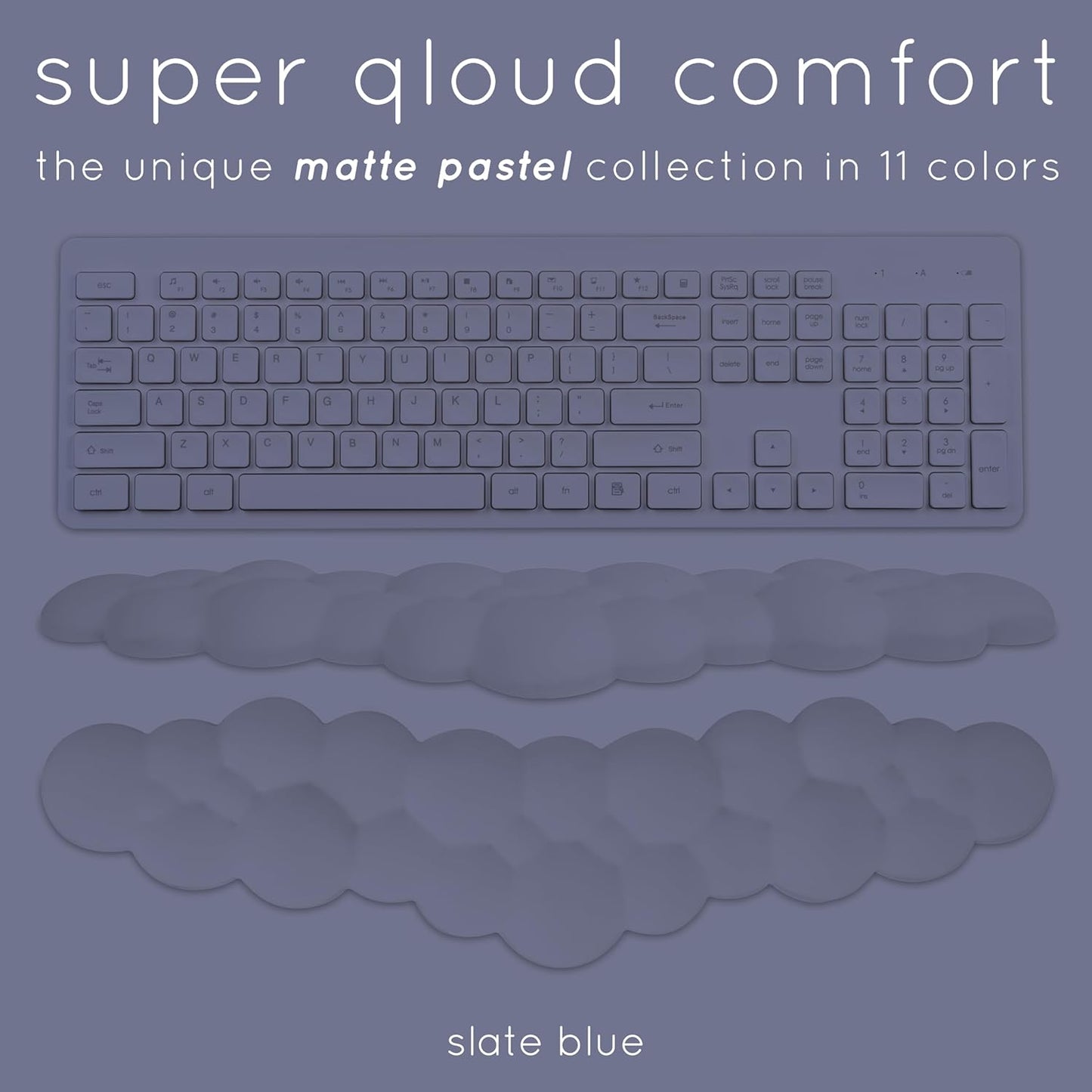 Cloud Keyboard Wrist Rest – Create-ables Qloud Cloud Wrist Rest for Computer Keyboard and Mouse, Ergonomic Memory Foam Wrist Pad with Non-Slip Base, Includes Cloud Mouse Pad – White