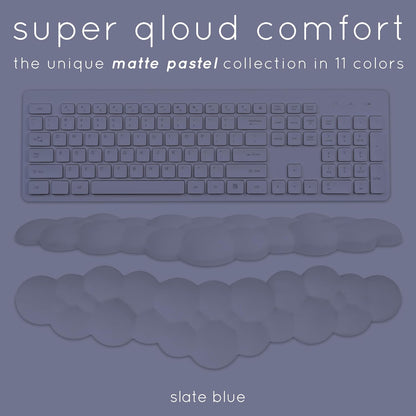 Cloud Keyboard Wrist Rest – Create-ables Qloud Cloud Wrist Rest for Computer Keyboard and Mouse, Ergonomic Memory Foam Wrist Pad with Non-Slip Base, Includes Cloud Mouse Pad – White
