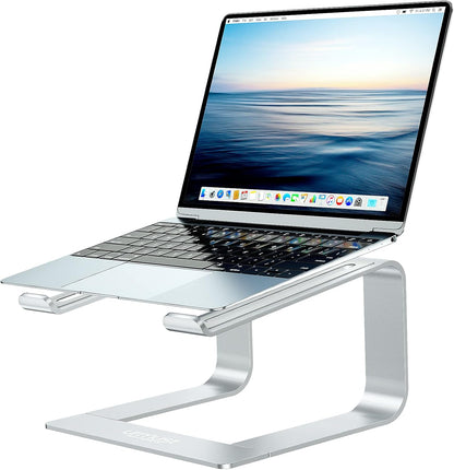 Urmust Adjustable Laptop Stand for Desk Aluminum Computer Stand for Laptop Riser Holder Notebook Stand Compatible with MacBook Air Pro Ultrabook All Laptops 11-17 inch (Black)