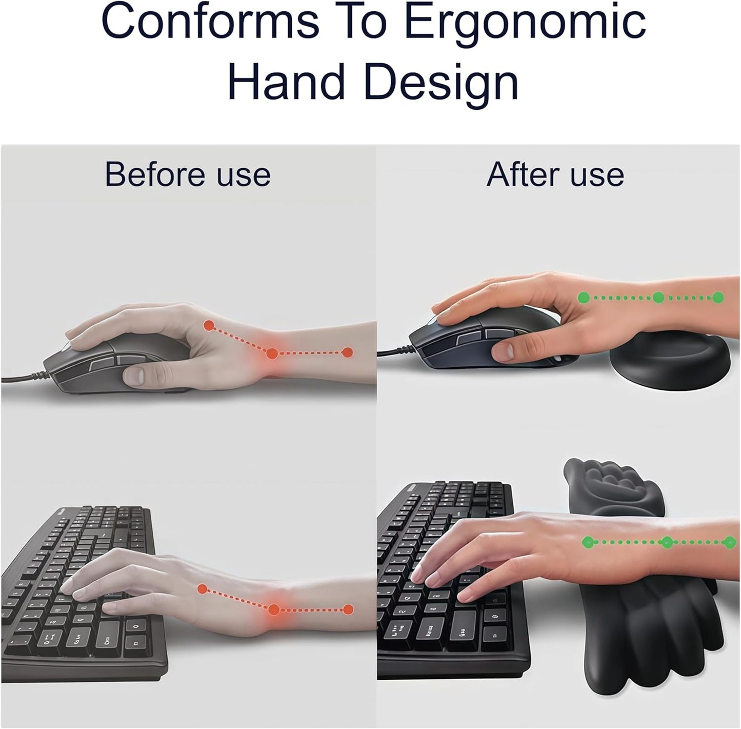 Angel Wing Wrist Rest,Cute Wrist Rest for Keyboard and Mouse,Hand Rests Set Include Ergonomic Keyboard & Mouse Hand Rest and Coaster,Filled Resilient Memory Foam,for Work,Study,Gaming (White)