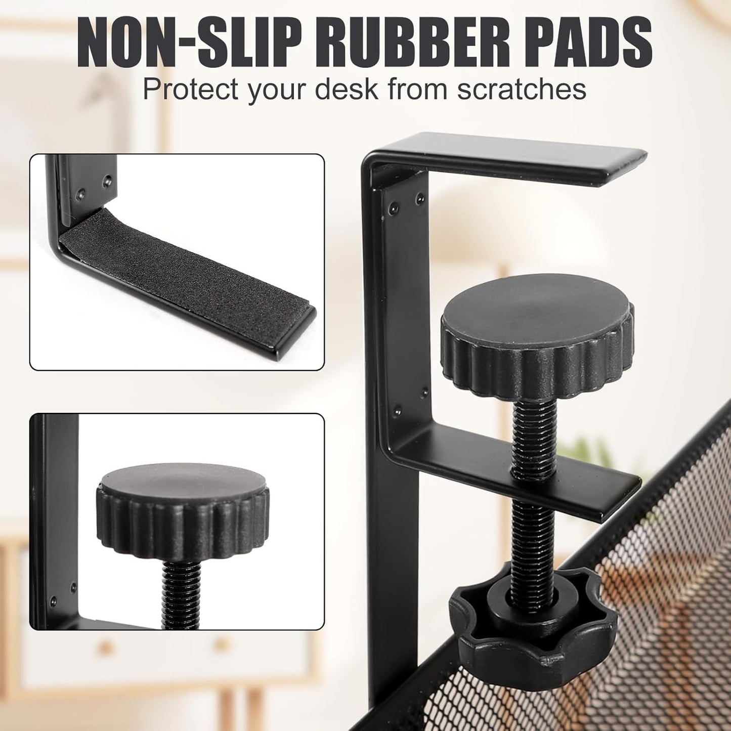 Under Desk Cable Management 27 inches Metal Cord Organizer No Drill Wire Management and Cord Organizer for Home Office Standing Desk