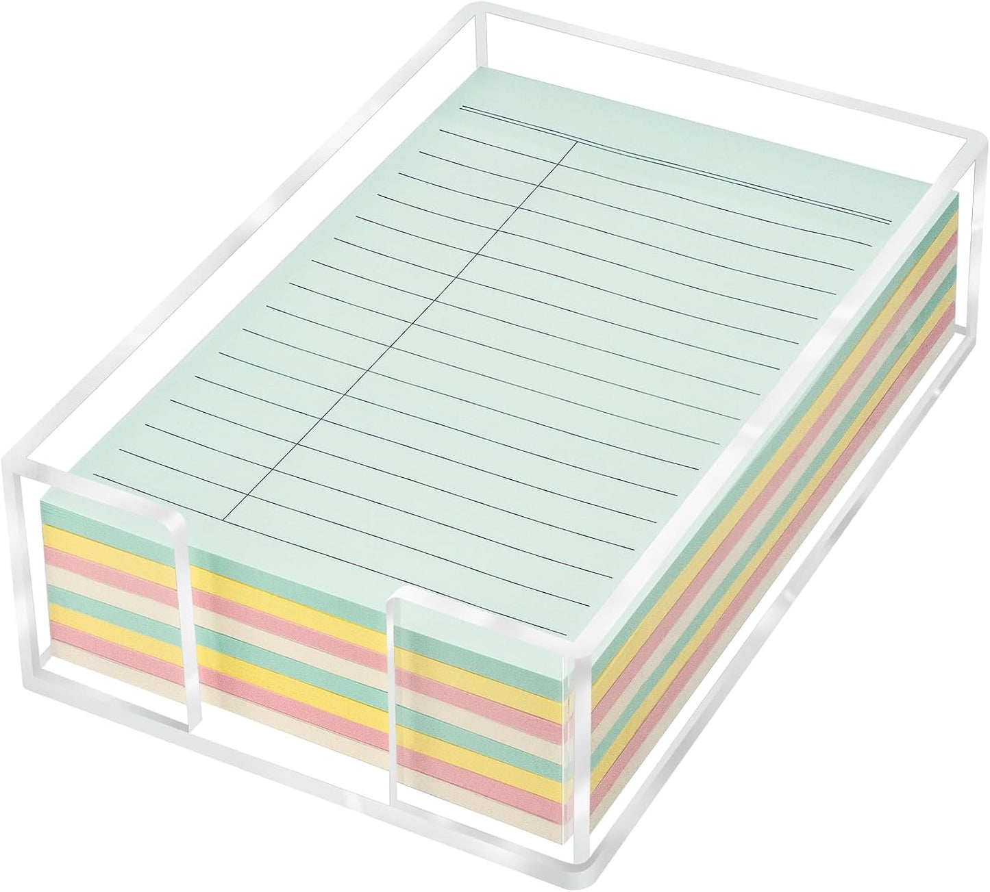 Acrylic Sticky Note Holder, 3 x 3 Crystal Clear Acrylic Notepad Holder Sticky Note Dispenser for Dorm Room and Office Desk Organizer