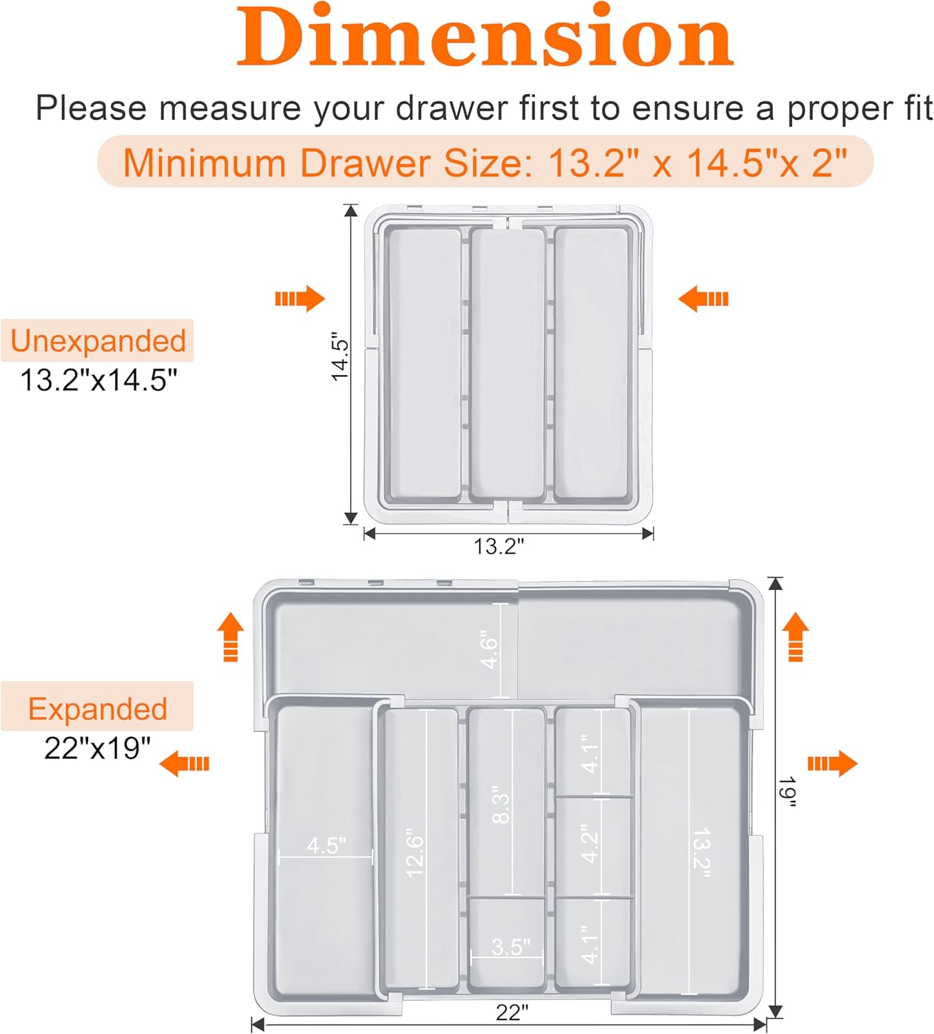 Spaclear Large Utensil Drawer Organizer Expandable Silverware Organizer for Kitchen Drawer Adjustable Cooking Utensil Holder Cutlery Flatware Tray Spatula Tools Gadgets Storage Dividers Plastic Black