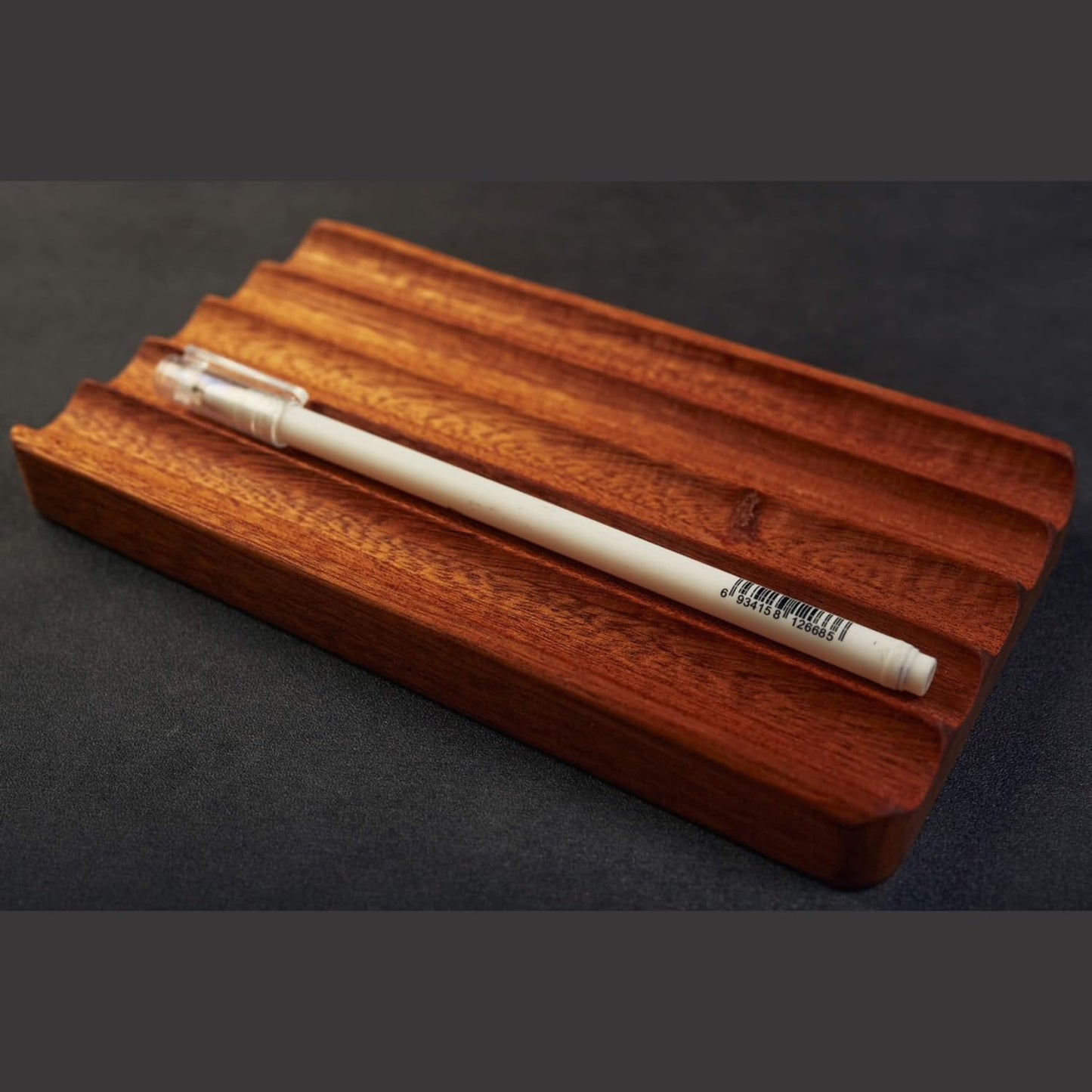 Set of 2 Wooden Trays – Pen Tray, Valet Tray, Desk Organizer, Fountain Pen Holder, EDC Tray for Phone, Jewelry, Cologne & Keys.