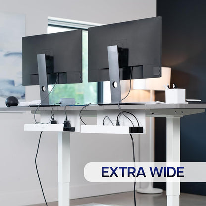 VIVO Under Desk 17 inch Cable Management Trays, Power Strip Holders, Cord Organizers, Wire Tamers for Office and Home, Black, 2 Pack, DESK-AC06-2C