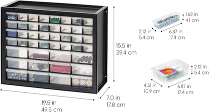IRIS USA Small Parts Storage Cabinet, Made in USA, 64-Drawer Organizer Chest for Hardware, Screws, Nuts & Bolts, Charms, Beads, Craft Supplies, Scrapbook & Hobby Storage, Teacher Toolbox – White