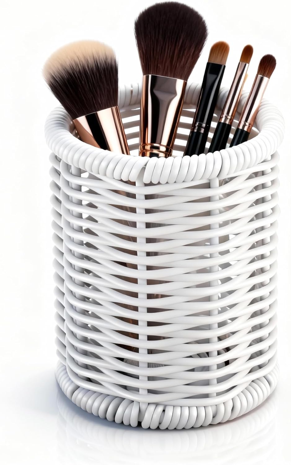 Clear Acrylic Cotton Swab Ball Holder Qtip Organizer with Lid 2-Grid Canister for Make Up Pads, Floss Picks, Vanity Storage,Bath Salts, Cosmetics, Home Bathroom Decor (DP004)