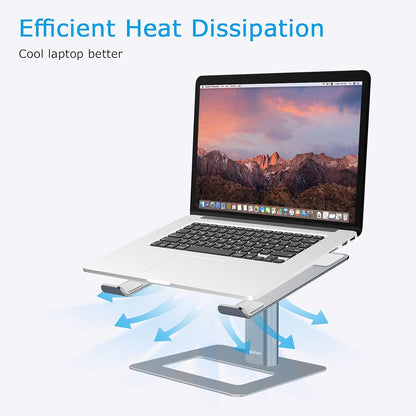 BoYata Laptop Stand, Ergonomic Aluminum Height Adjustable Computer Stand Laptop Holder for Desk, Compatible with MacBook Pro/Air, Dell, Lenovo, HP, Samsung, More Laptops 11-17" (Black)