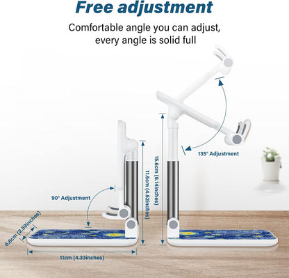 Desk Cell Phone Stand - Adjustable Angle-iPad Holder, Universal Compatible Phone Holder for Desk
