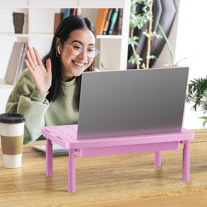 WALI Computer Monitor Stand with Storage, Desk Monitor Riser 3 Height Adjustable, Laptop Riser with Airflow Vents, Desk Organizer for Computer, Laptop, Printer (PTT002-B), 1 Pack, Black