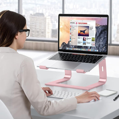 OMOTON Laptop Stand, Detachable Laptop Mount, Aluminum Laptop Holder Stand for Desk, Compatible with MacBook Air/Pro, Dell, HP All Laptops (11-16 inch), Silver
