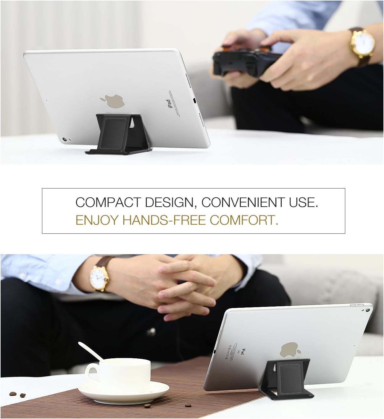 MoKo 2PCS Phone/Tablet Stand, Desktop Holder for 4-11" Device, Fit with iPhone 17/17 Air/17 Pro/17 Pro Max, iPhone 16/Pro/Pro Max/Plus, iPhone 15/Pro/Pro Max/Plus, iPhone 14/Pro/Pro Max/Plus