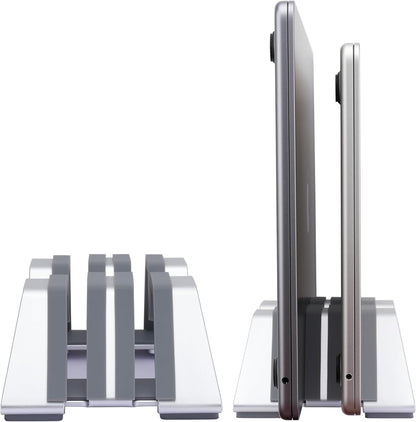 Adjustable Vertical Laptop Stand - Aluminum, Universal Fit for All Laptops (10-30mm Thickness) - Fashion Design, Adjustable Width, Anti-Slip & Scratch-Resistant, Patented Design
