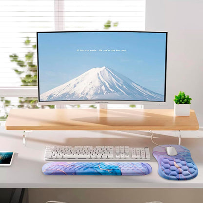 Mouse Pad Wrist Support, Laokiiy 2 in1 Keyboard Wrist Rest+ Ergonomic Mouse Pad, Non-Slip Wrist Rest for Computer Keyboard, Made Easy Typing & Relieve Wrist Pain（Banana Leaf Green）