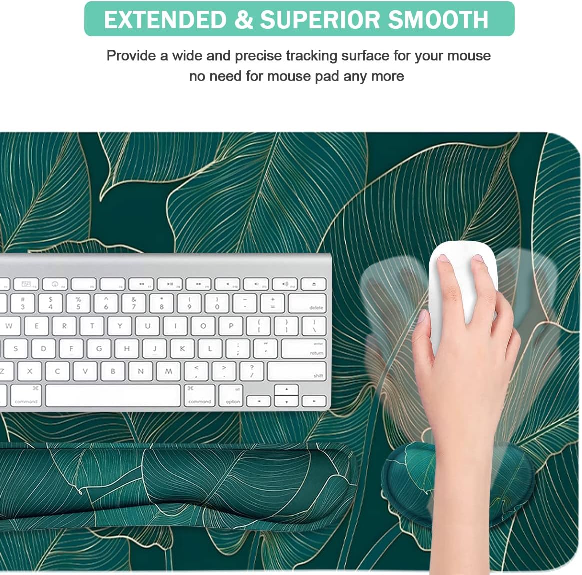 Large Mouse Pad and Keyboard Wrist Rest, Desk Pad for Keyboard and Mouse, 4-in-1 Large Gaming Mouse Pad with Wrist Support, Desk Mat for Home Office Study Game-Galaxy Fluid