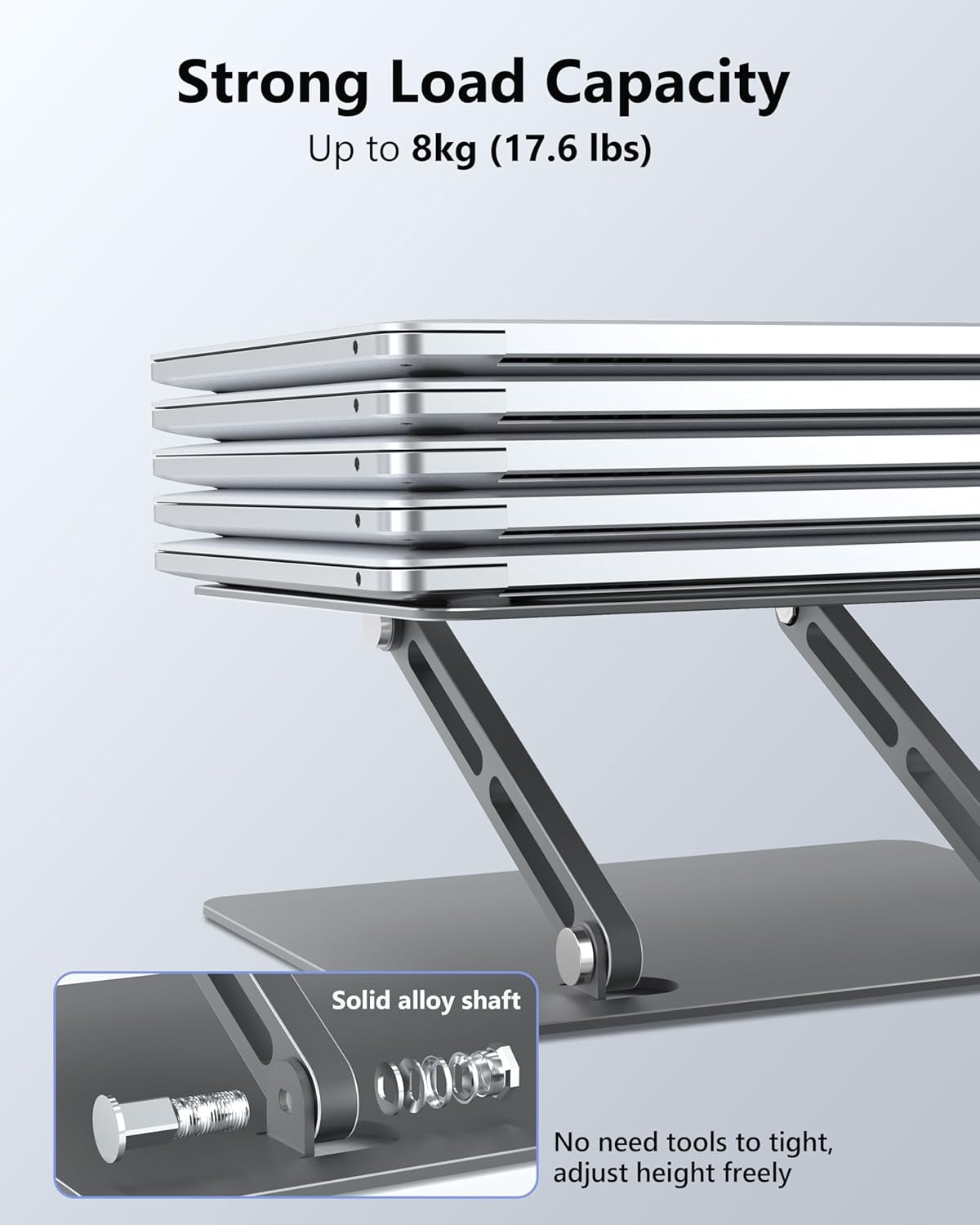 JCZT Adjustable Laptop Stand for Desk, Metal Foldable Laptop Riser, Portable Laptop Holder Mount, Ventilated Cooling Computer Notebook Stand for MacBook Air Pro, All 10-16'' Notebooks Laptops, Gold