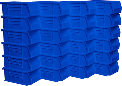 Akro-Mils 30220 AkroBins Plastic Storage Bins, Space-Saving Stackable Bins for Garage, Pantry, Craft Organization, 7" x 4" x 3", Yellow, 24-Pack