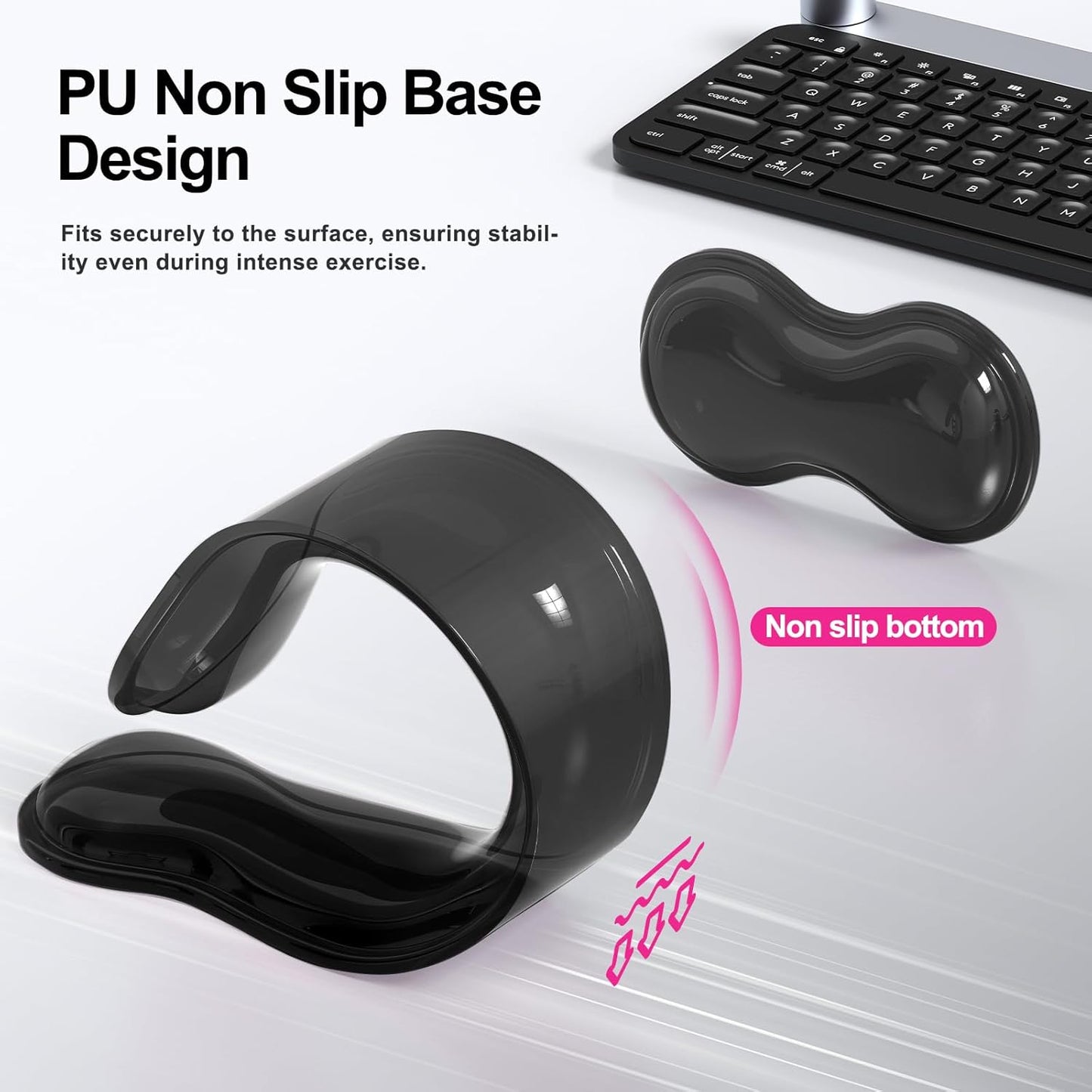 MOKURU Gel Keyboard and Mouse Wrist Rest Set, Comfort Ergonomic Wrist Support, for Wrist Pain Relief, Computer Keyboard Wrist Rest (Black)