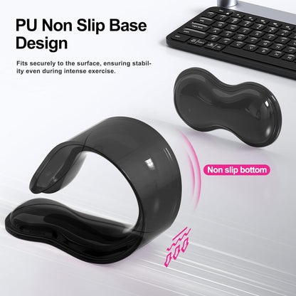MOKURU Gel Keyboard and Mouse Wrist Rest Set, Comfort Ergonomic Wrist Support, for Wrist Pain Relief, Computer Keyboard Wrist Rest (Black)