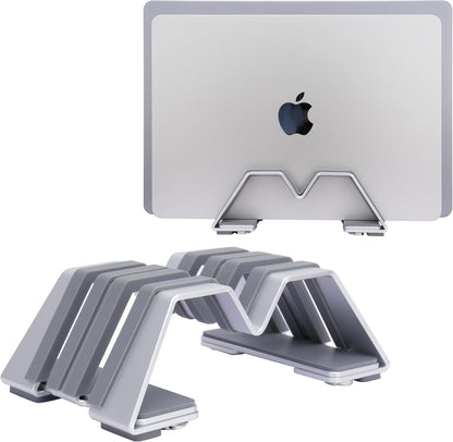 Adjustable Vertical Laptop Stand - Aluminum, Universal Fit for All Laptops (10-30mm Thickness) - Fashion Design, Adjustable Width, Anti-Slip & Scratch-Resistant, Patented Design