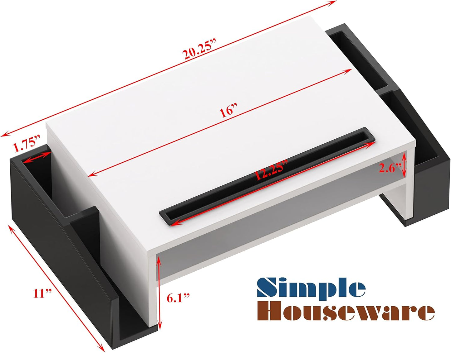 Simple Houseware Desk Monitor Stand Riser with Adjustable Organizer tray, Espresso