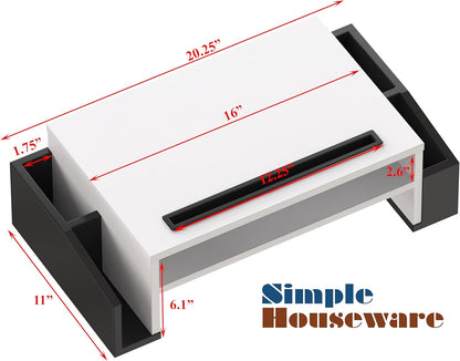 Simple Houseware Desk Monitor Stand Riser with Adjustable Organizer tray, Espresso