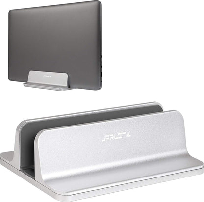 JARLINK Vertical Laptop Stand, Aluminum Laptop Holder Desktop Stand with Adjustable Dock Size (up to 17.3 inches) Compatible with All MacBook/Surface/Dell/Gaming Laptops (Silver)