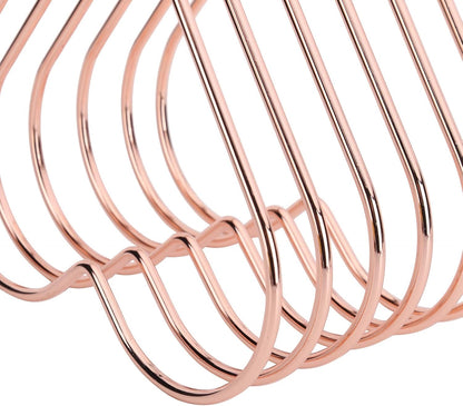 Watris Veiyi Files Folder Stand, Desktop Iron Storage Rack, Book Record Holder, Desktop Album Storage Rack, Vinyl Record Stand Holder, 5 Slot Heart Shaped File Holder for Desk (Rose Gold)