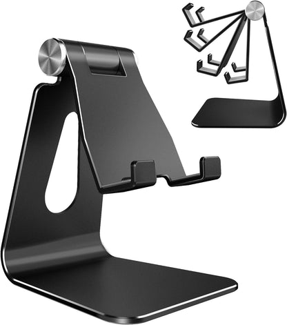 CreaDream Adjustable Cell Phone Stand, Phone Stand, Cradle, Dock, Holder, Aluminum Desktop Stand Compatible with Phone 16 15 14 13 12 11 Pro Max Plus SE, Accessories Desk, All Mobile Phones-Rose Gold