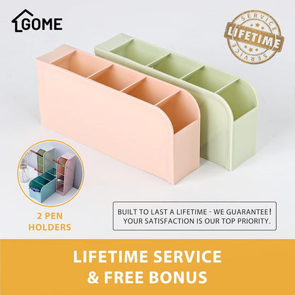 GOME Under Desk Slide out Pencil Drawer with Space Divider Design for Storing Pencil and Office Accessories, Underdesk Pull out Tray Organizer Mounted for Sit Stand Workstation