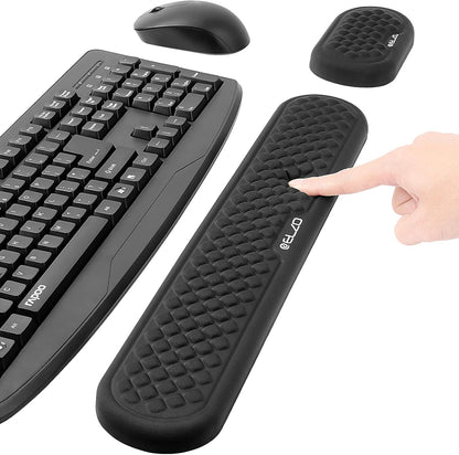 ELZO Wrist Rest for Keyboard, Soft Memory Foam Wrist Support, Ergonomic, Non-Slip for Computer Keyboard, Made Easy Typing & Relieve Wrist Pain, Black
