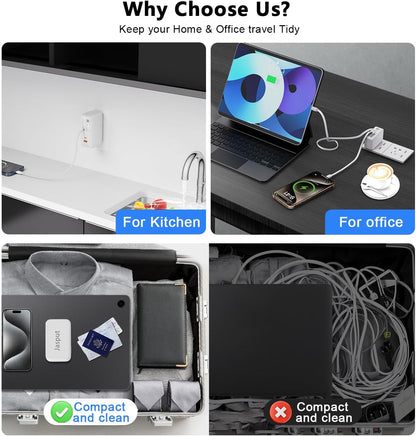 4 in 1 Retractable Wall Charger with Dual Cables,40W Retractable Phone Charger Wall Plug with Dual USB Ports,20W USB C Chargers Block Fast Charging for iPhone 17 16 15 14 13,LG, Galaxy S24 23,Pixel