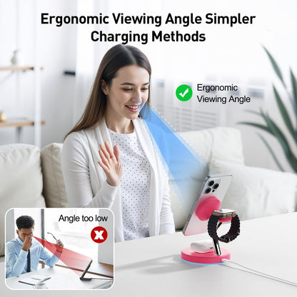 New 3 in 1 Charging Station for Apple Compatible with Magsafe Charger Stand for iPhone 17 16 15 14 13 12 Wireless Charging Station for AirPods Wireless Charger for iWatch Series