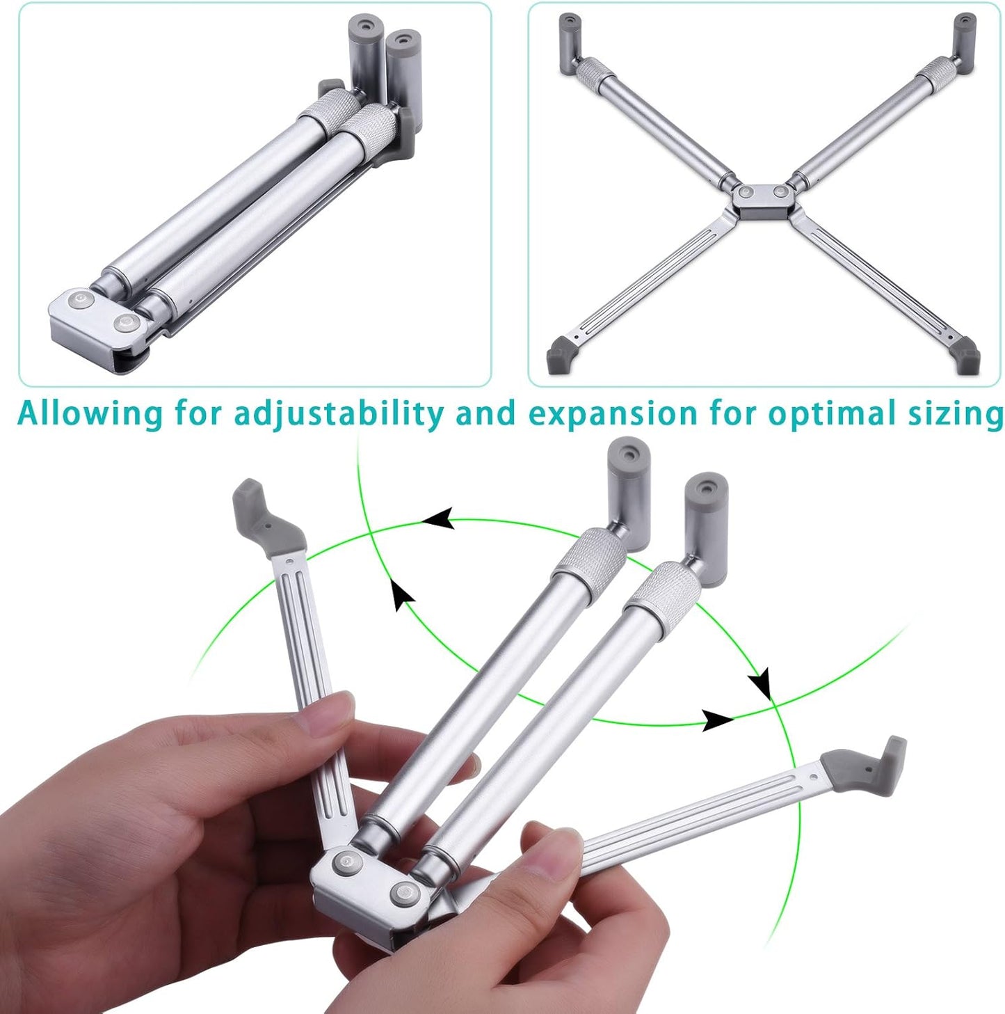 Portable Laptop Stand, Adjustable Laptop Stand for MacBook Pro, Aluminum Desk Foldable Compact Universal Computer Cooling Stand for 12 13 15 17 inch