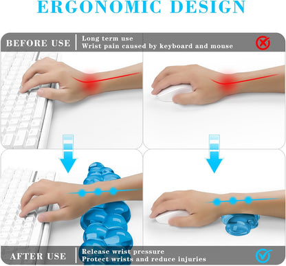 Gel Cloud Keyboard and Mouse Wrist Rest, Cute Wrist Support and Arm Support Keyboard Rest for Keyboard and Mouse Typing Pain Relief，Suitable for Office/Computer/Laptop/Gaming (Pink)