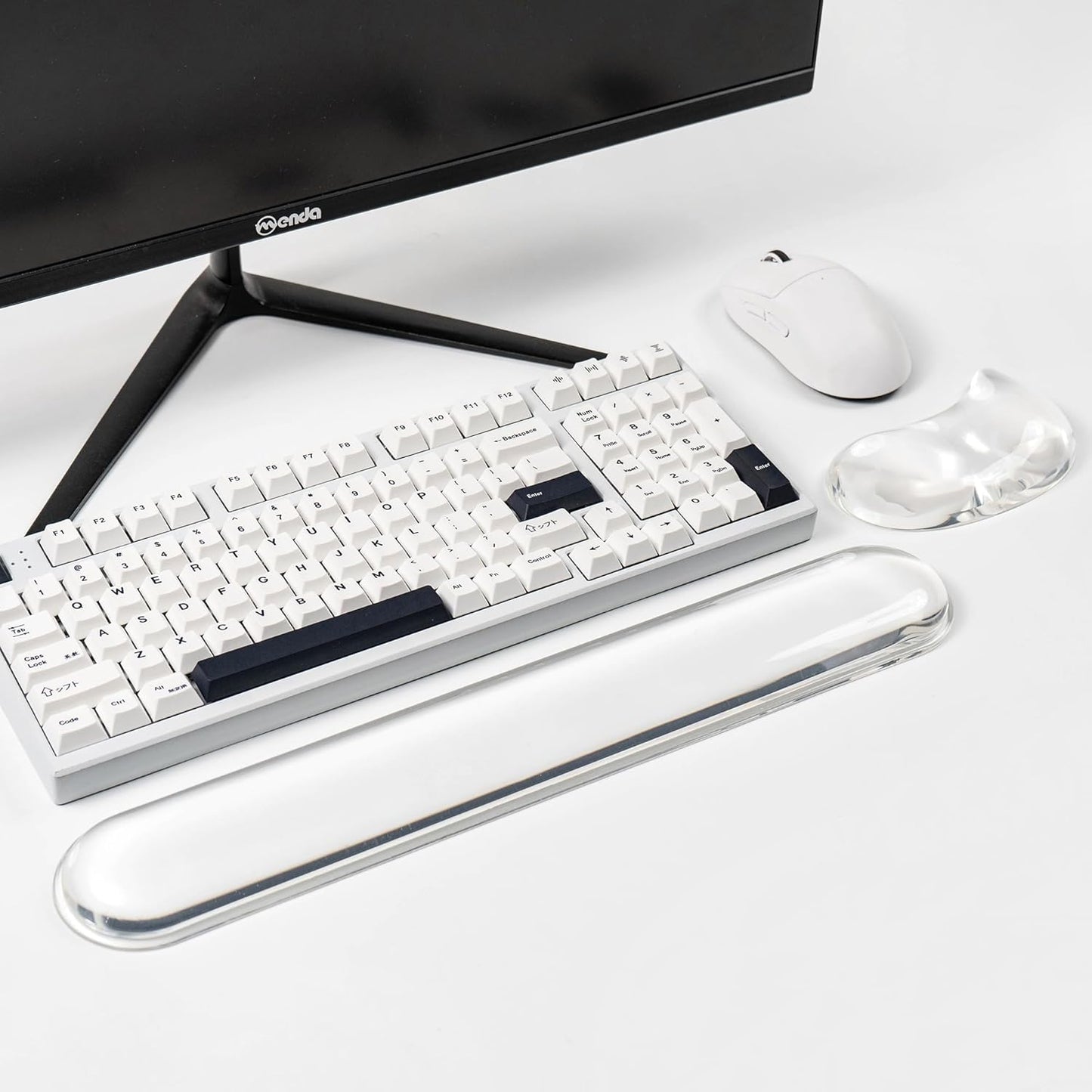 Gel Keyboard and Mouse Wrist Rest Set –Blue Purple Clear Wrist Rest for Computer Keyboard 60%/68%/75%, Comfort & Support for Typing and Gaming