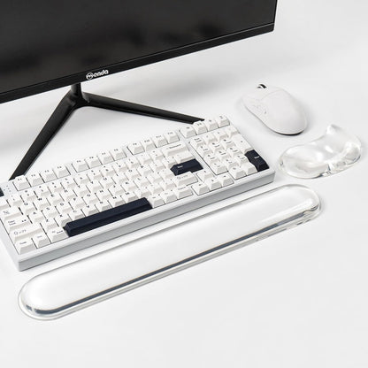 Gel Keyboard and Mouse Wrist Rest Set –Blue Purple Clear Wrist Rest for Computer Keyboard 60%/68%/75%, Comfort & Support for Typing and Gaming