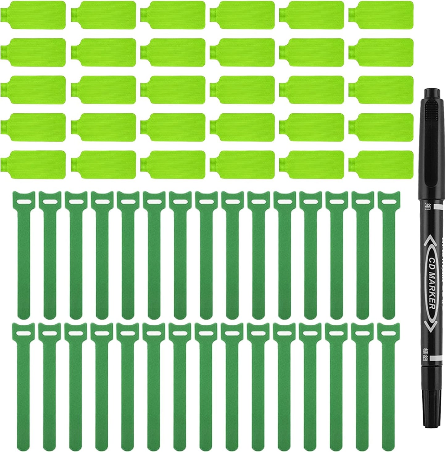 60 Pieces Cable Labels & Reusable Hook and Loop Fastening Ties Set - 30 Pieces Cord or Wire Labels & 30 Pieces Labels for Electronic Cords, Home & Office Cord Management