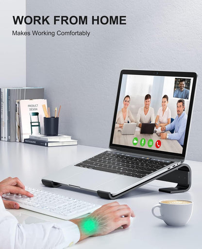 Soqool Laptop Stand for Desk,Aluminum Computer Stand for Cooling,Sturdy Stable Ergonomic Laptop Riser Compatible with MacBook Pro Stand Air/Dell/HP/Lenovo 10-16.2inch Notebook,Work Home Office