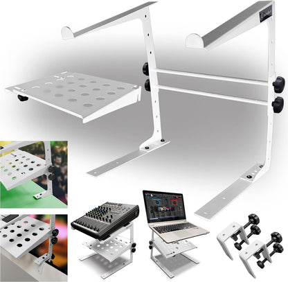 AXA AXCESSABLES DJ Laptop Stand with Travel Bag | Portable Foldable Aluminum Laptop Stand for Laptops up to 15 inches and 20lbs | No Assembly Required, Includes Carrying Bag